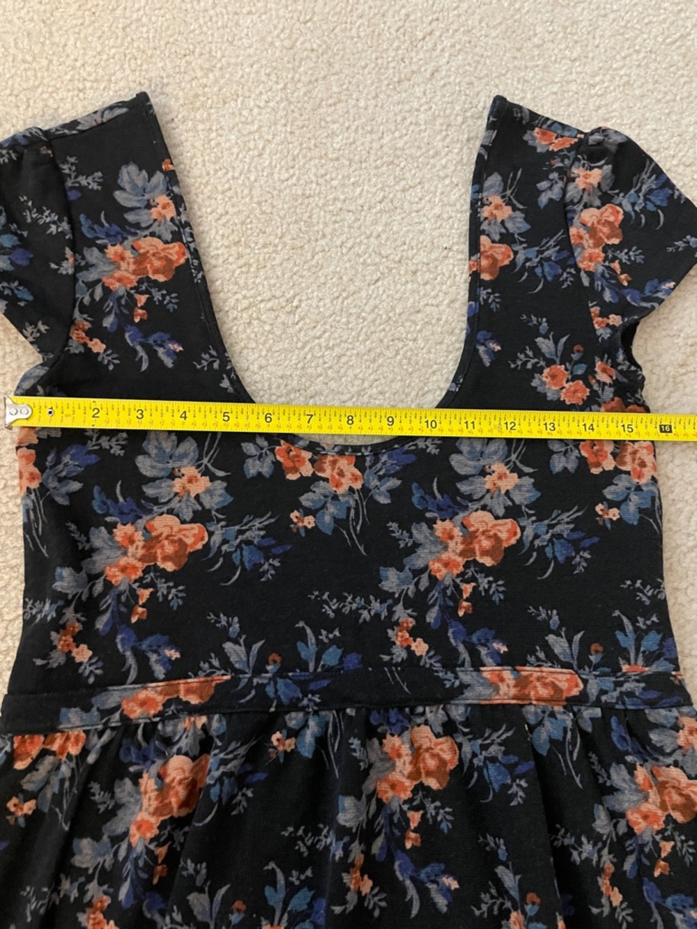 Vintage Kimchi Floral Scoop Neck Floral Dress, Size L - Picture 6 of 8
